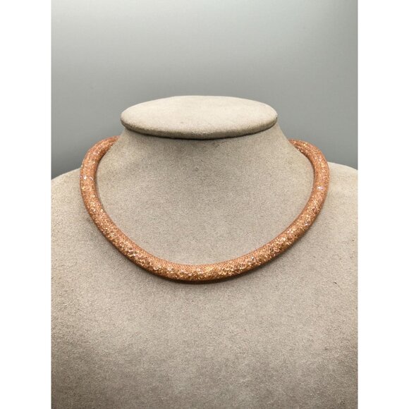 Swarovski Stardust Rose Double Wrap Bracelet Gold Tone Closure Tubular Design - Picture 5 of 7